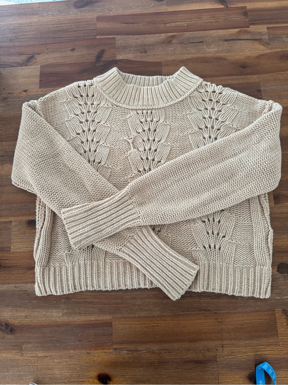 Free People Cream Cable-Detail Turtleneck Sweater